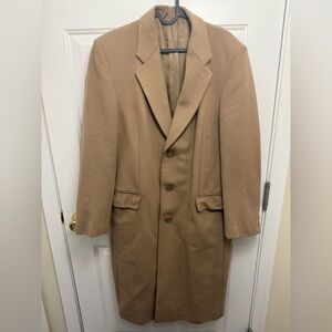 Men’s Vintage Givenchy Monsieur Tan Wool Cashmere Coat Size 48 Luxury Designer